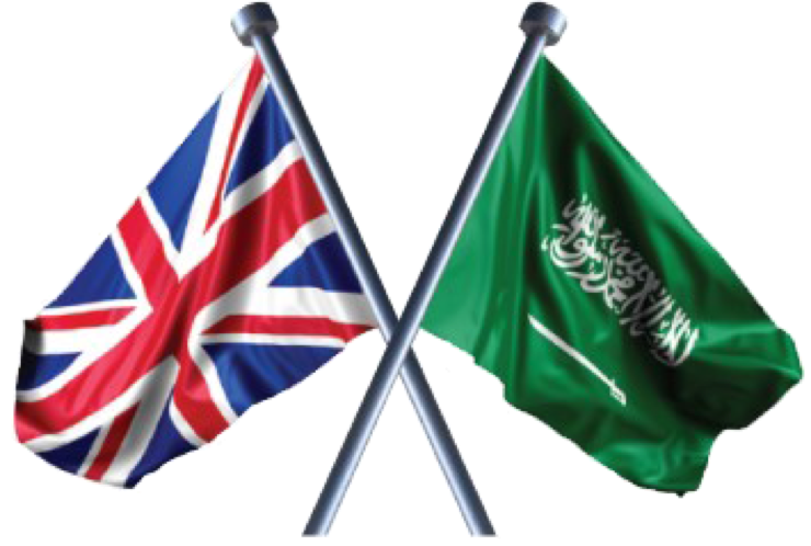 Saudi British flags